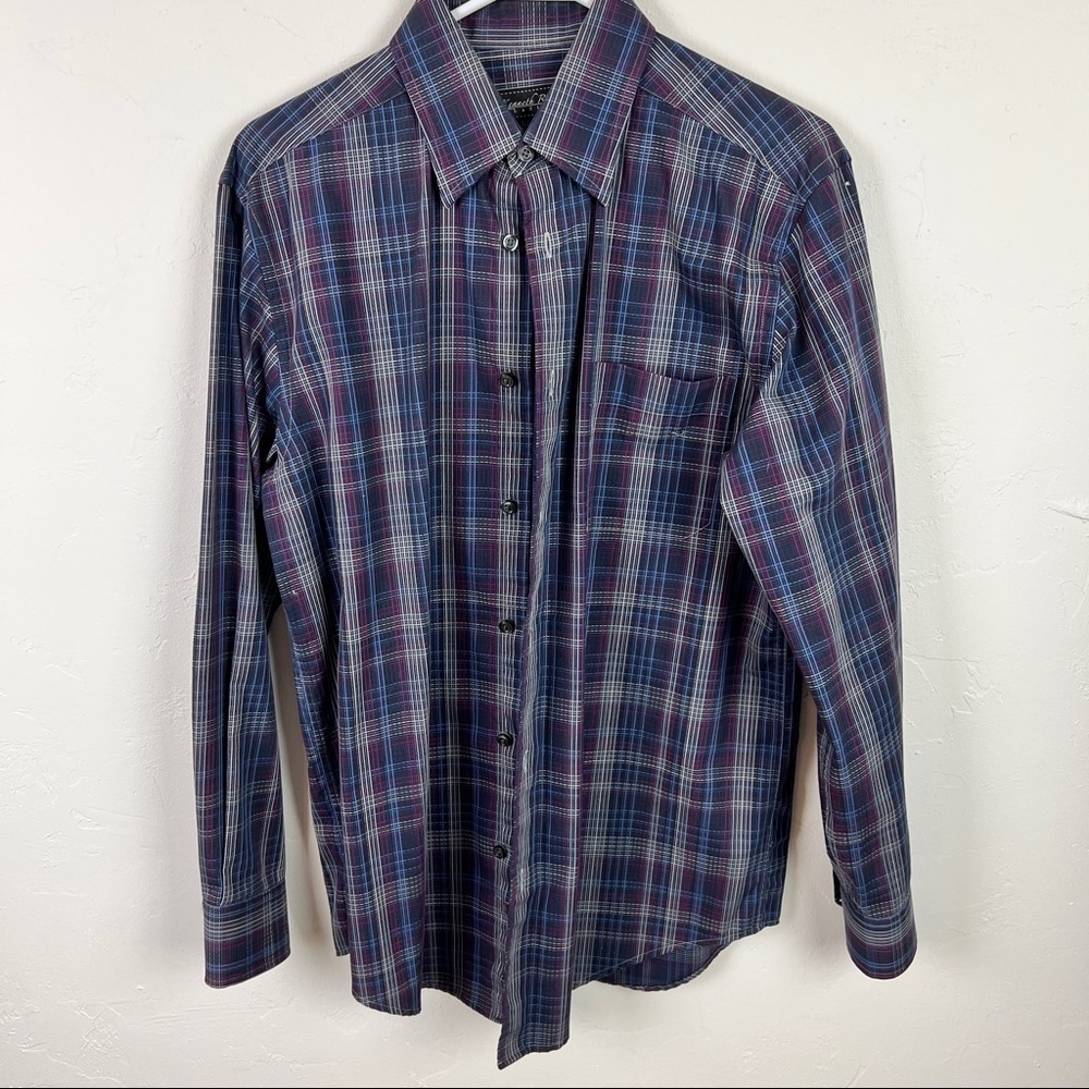 Kenneth Roberts platinum casual button up men's dress shirt medium